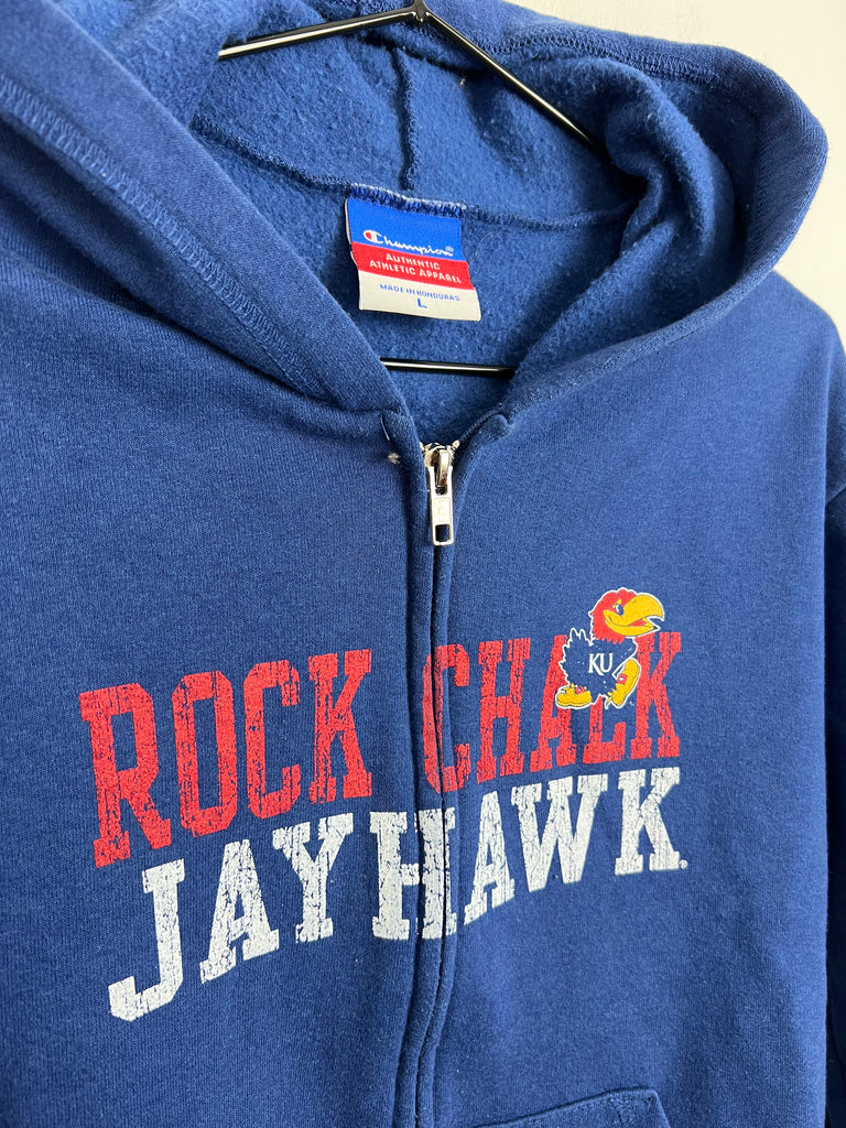 12-13y 90’s vintage Champion Rock Chalk Jayhawk hoodie - Sweet Pea Preloved Clothes