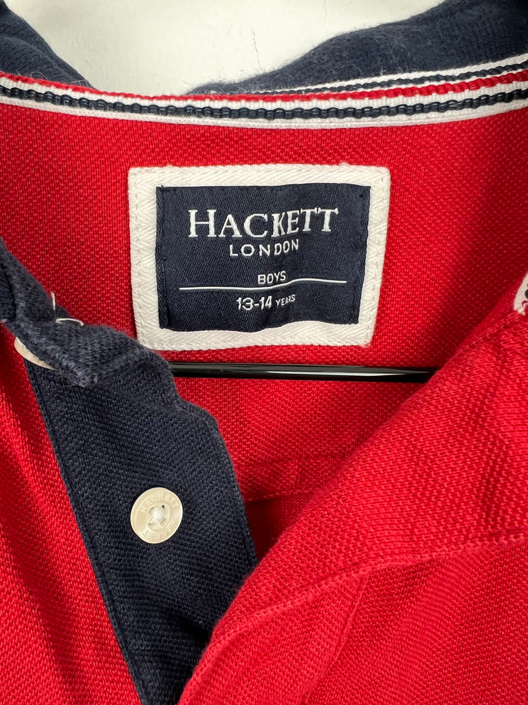 Pre loved Designer older kids Hackett red London Rowing Club polo - Sweet Pea Preloved Clothes