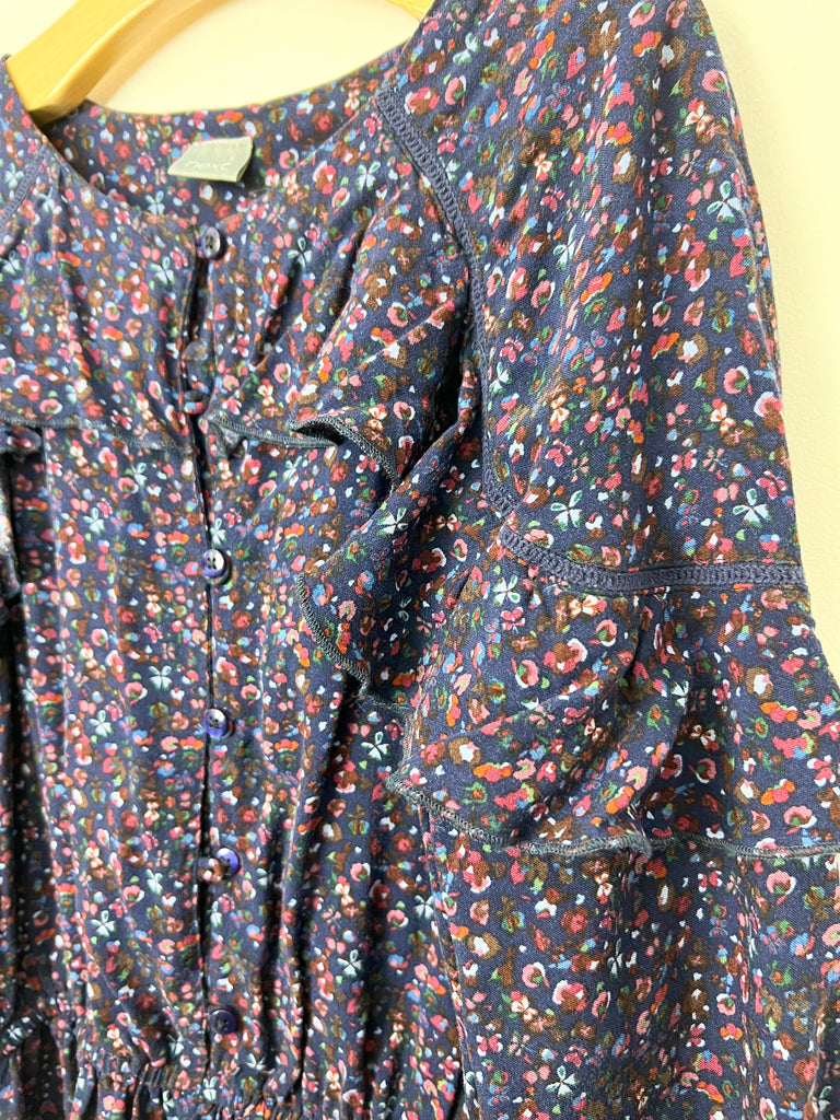 10y Next Navy Floral ruffle playsuit - Sweet Pea Preloved Clothes