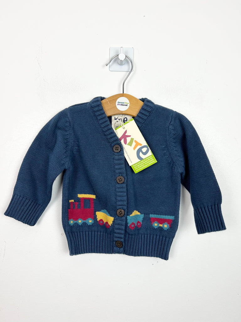 Organic baby Kite Train Cardigan BNWT - Sweet Pea Preloved Clothes