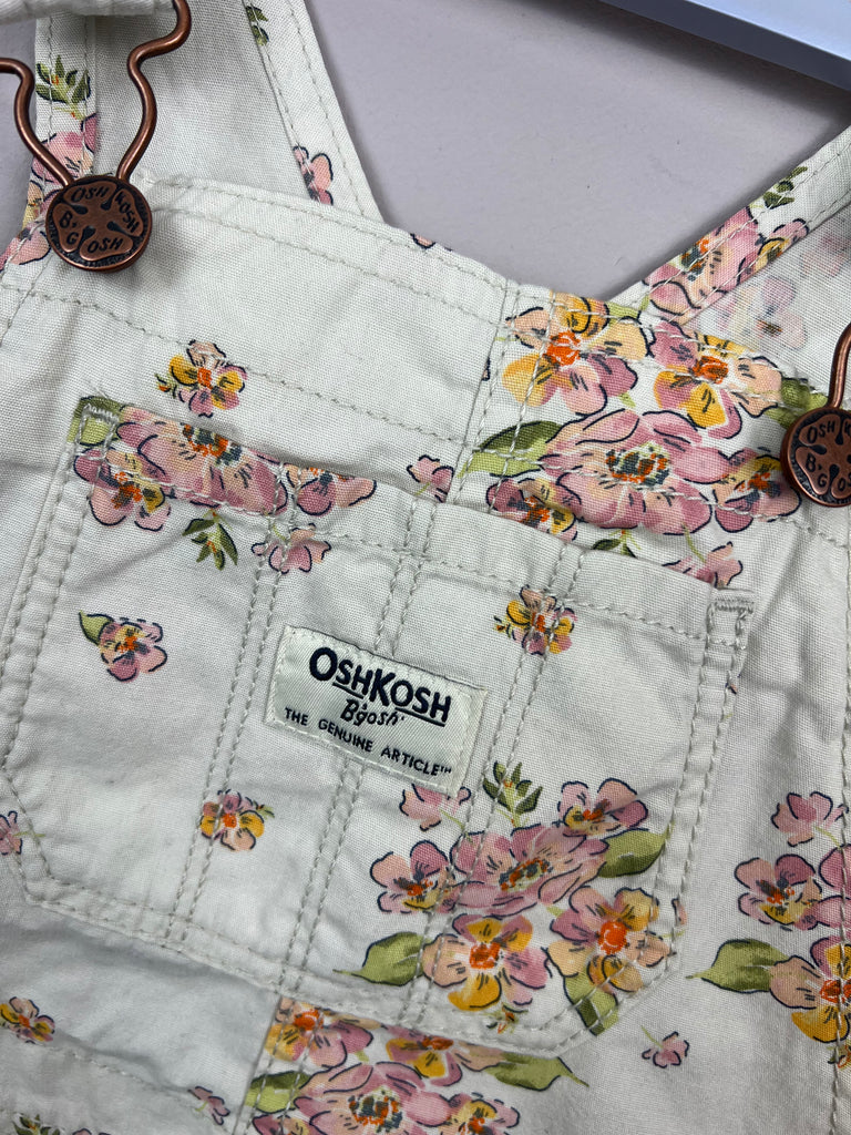 4y Oshkosh short pretty floral dungarees - Sweet Pea Preloved Clothes