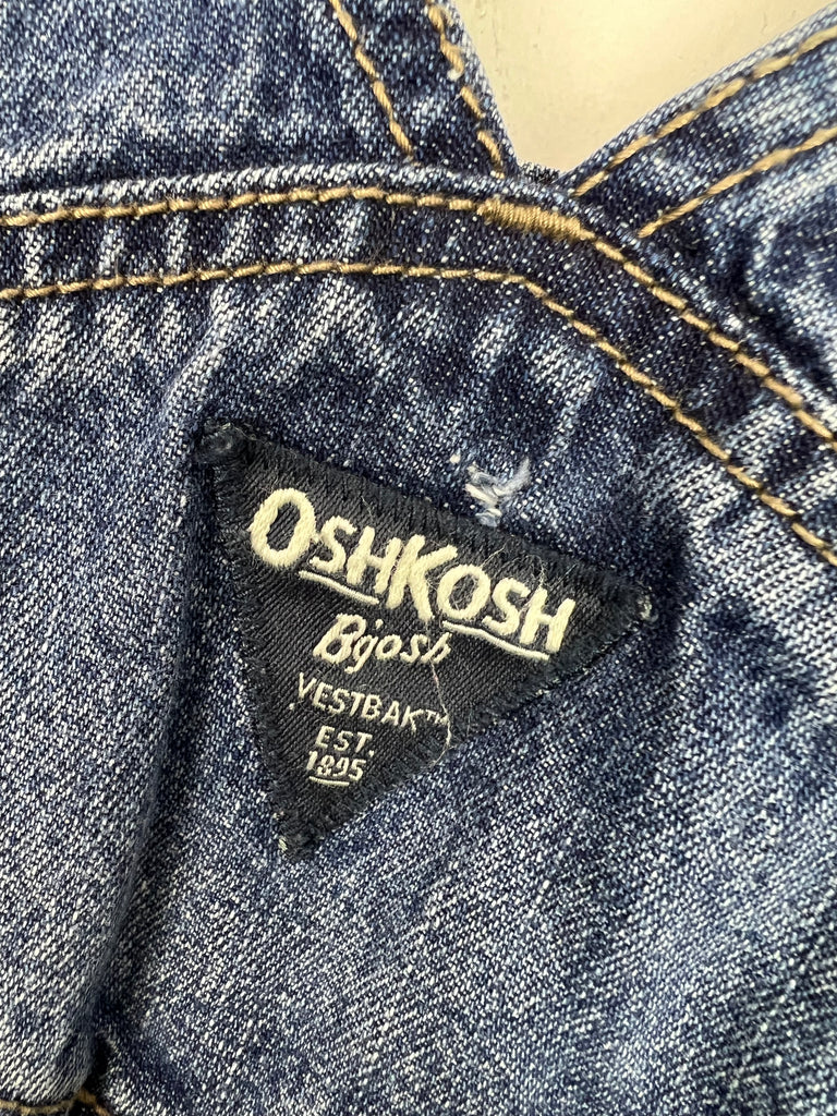 12m Oshkosh B'Gosh grey logo Denim Dungarees - Sweet Pea Preloved Clothes