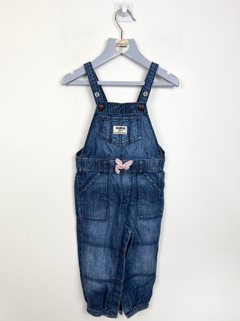 Oshkosh bow front chambray dungarees - Sweet Pea Preloved Clothes