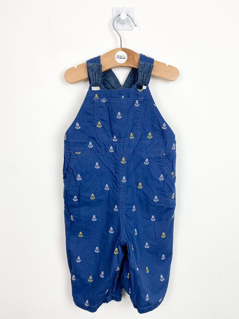 3-6m Frugi reversible anchor dungarees - Sweet Pea Preloved Clothes
