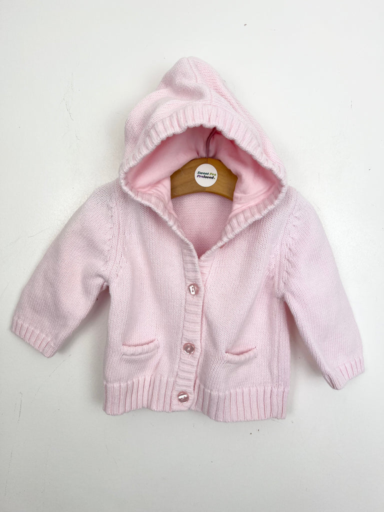 3-6m M&S pale pink hooded cardigan - Sweet Pea Preloved Clothes