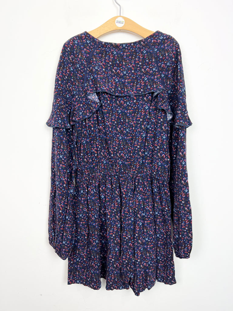 10y Next Navy Floral ruffle playsuit - Sweet Pea Preloved Clothes