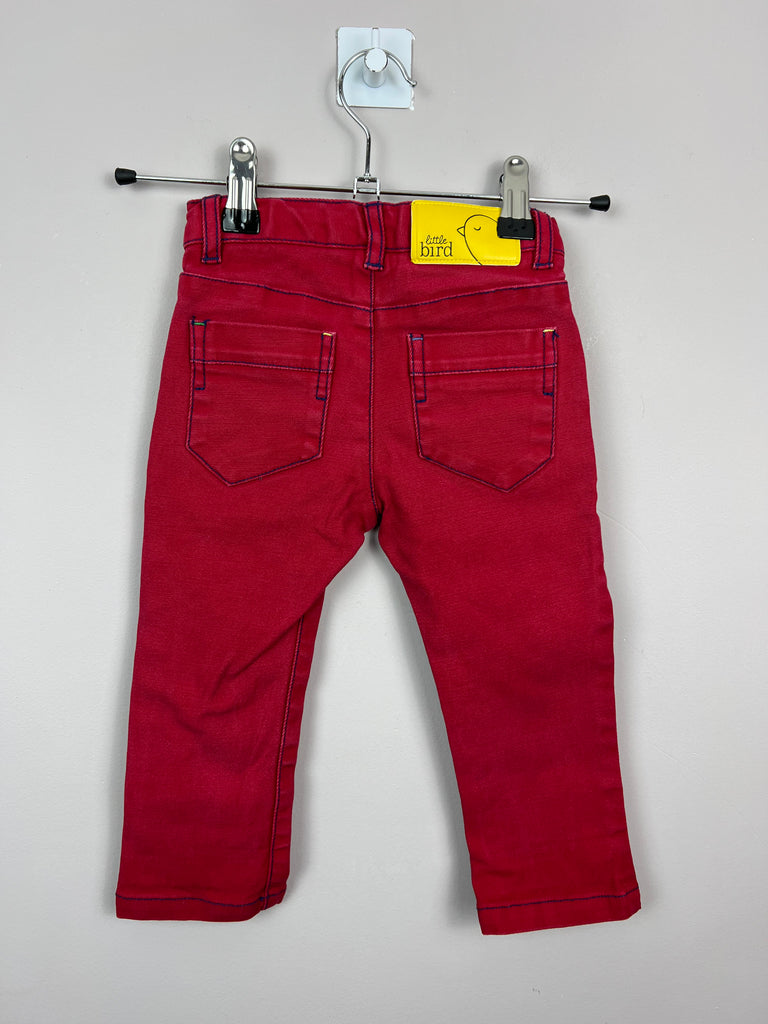 9-12m little bird red jeans - Sweet Pea Preloved Clothes
