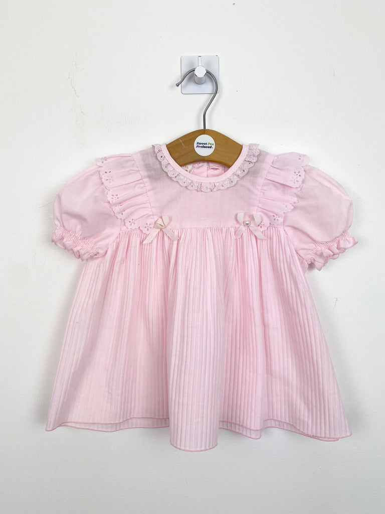 3-6m Vintage pink pleated dress - Sweet Pea Preloved Clothes