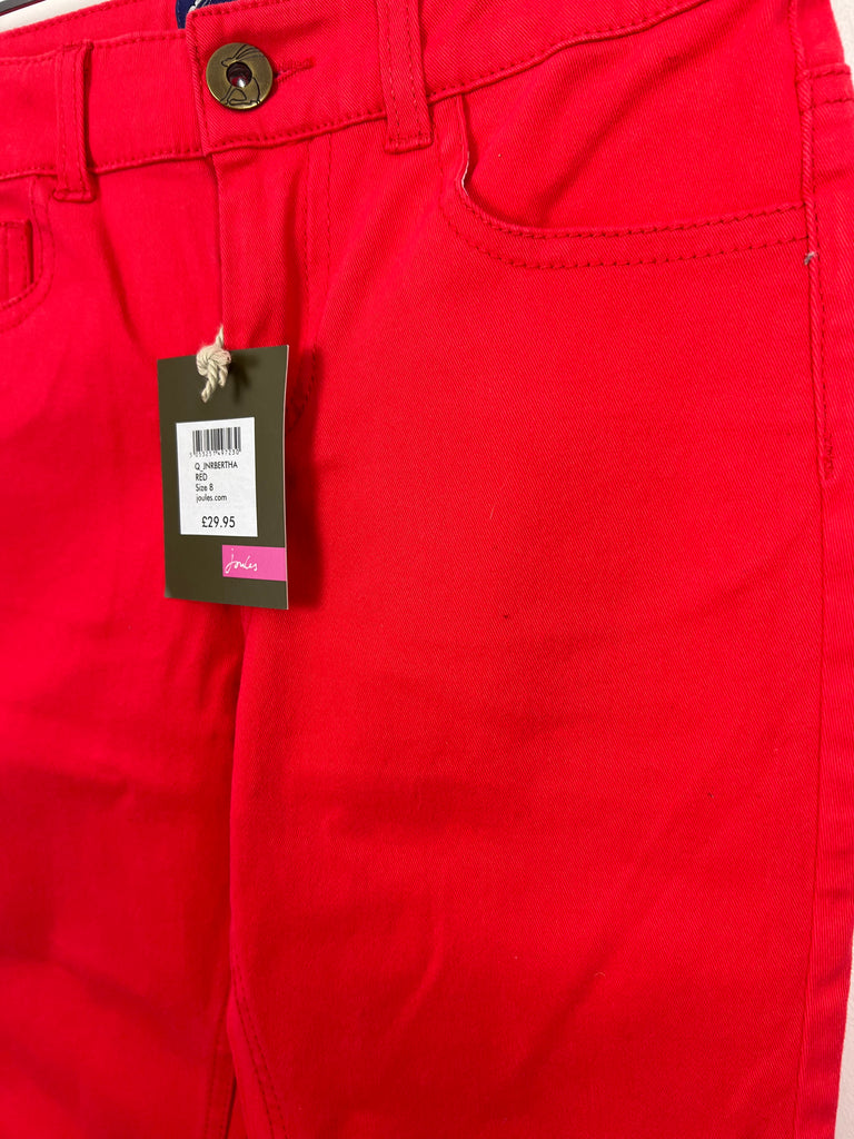 8y Joules red cropped trousers BNWT - Sweet Pea Preloved Clothes