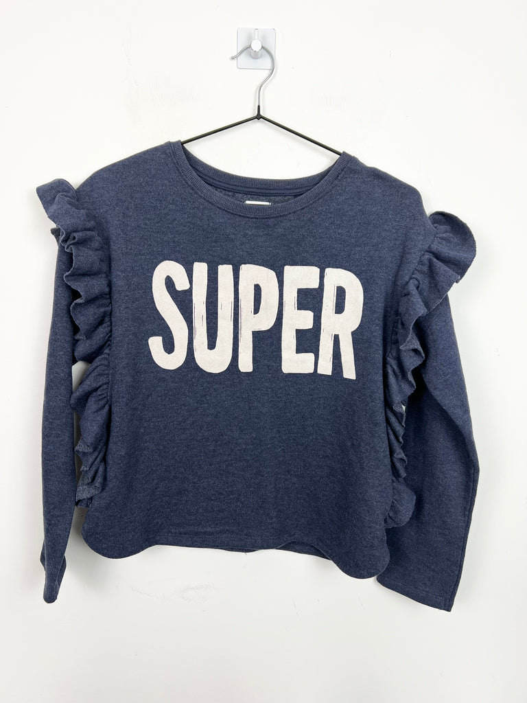 12y Next navy ruffle Super Sweatshirt - Sweet Pea Preloved Clothes
