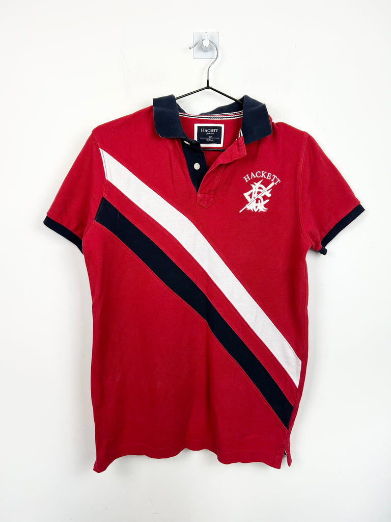Second hand older kids Hackett red London Rowing Club polo - Sweet Pea Preloved Clothes