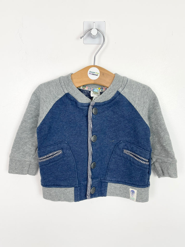 0-3m Baker jersey bomber jacket / cardigan - Sweet Pea Preloved Clothes