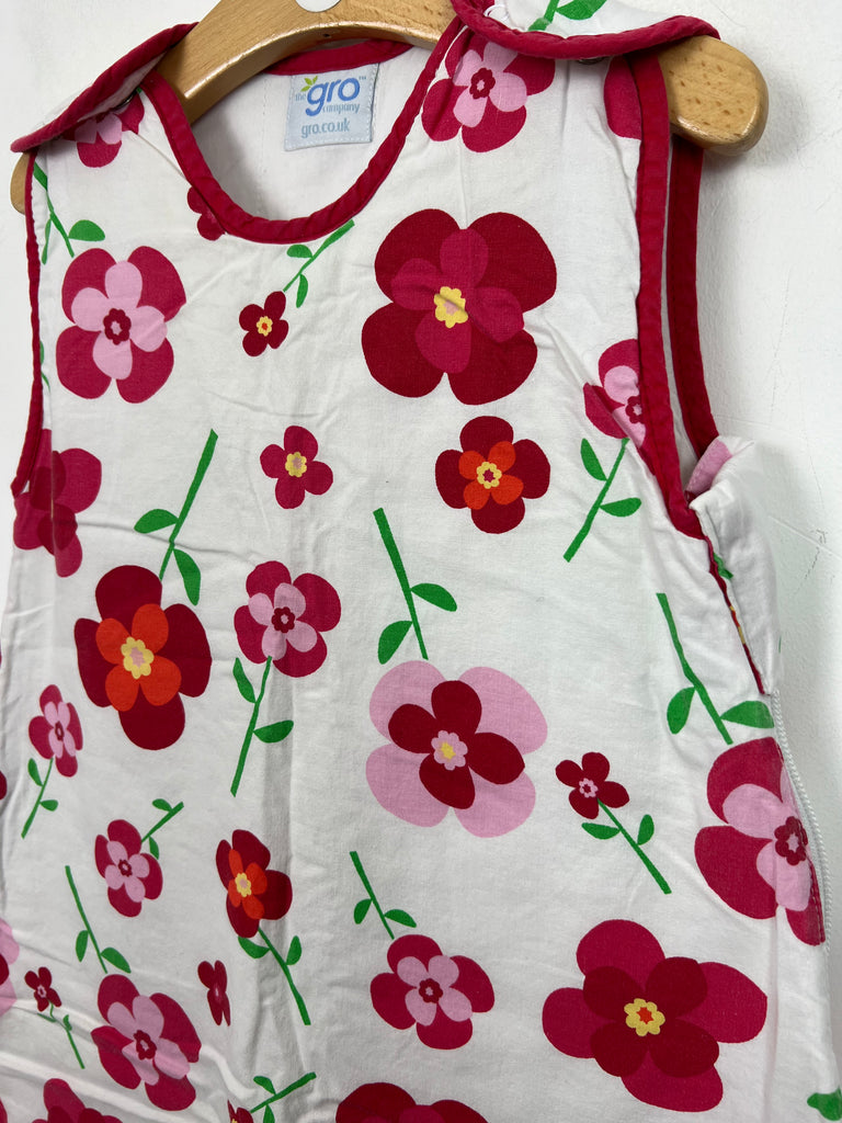 Pre loved baby Grobag Red Flowers Sleeping Bag 2.5 tog - Sweet Pea Preloved Clothes