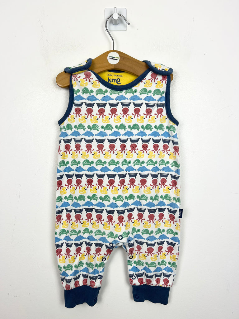 3-6m Kite jersey dungarees - bright animals - Sweet Pea Preloved Clothes