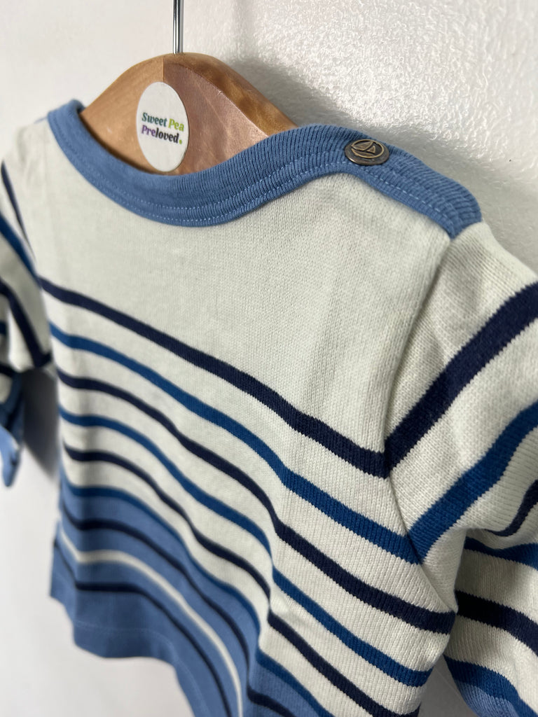 6m Petit Bateau blue stripe thick jersey Breton Top - Sweet Pea Preloved Clothes