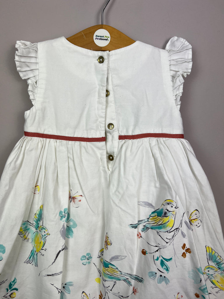 9-12m Autograph cream bird print party dress - Sweet Pea Preloved Clothes
