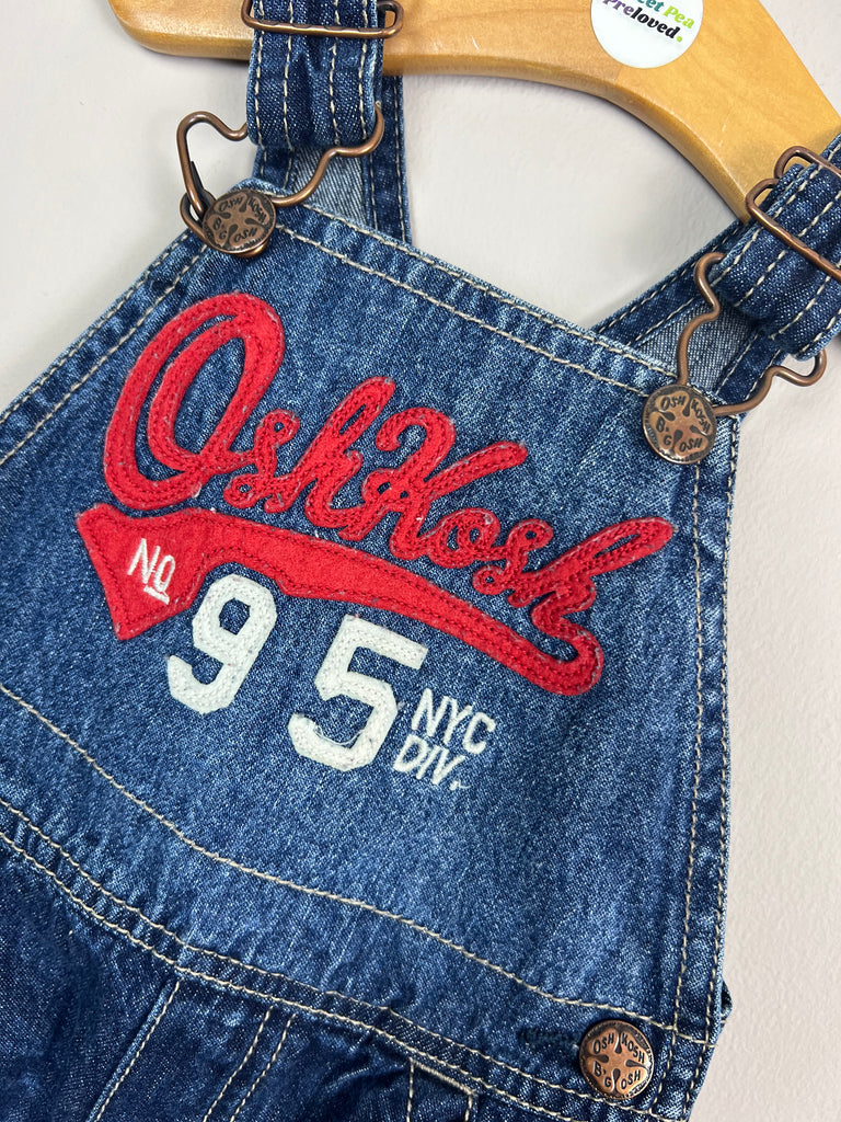 9m 90's Oshkosh Red Logo denim dungarees - Sweet Pea Preloved Clothes