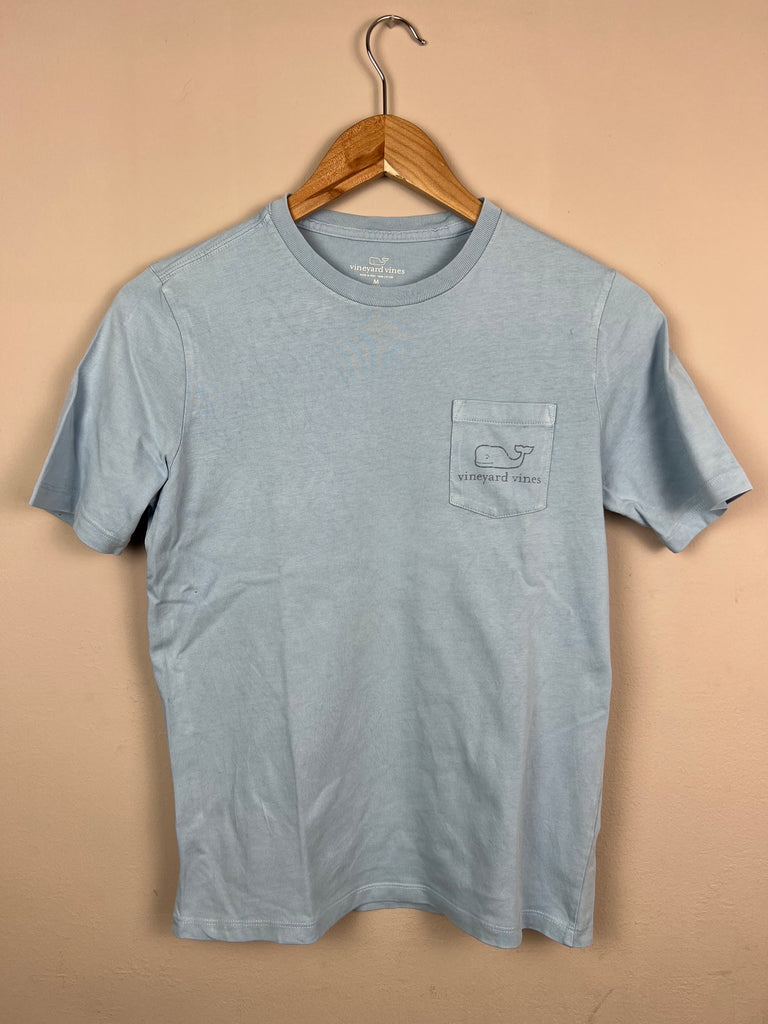 Pre loved luxury kids Vineyard Vines pale blue Whale T-shirt - Sweet Pea Preloved Clothes