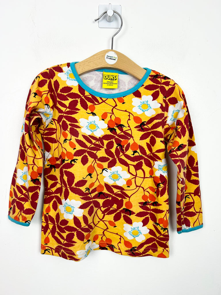 24m Duns Long Sleeve T-shirt - yellow leaves - Sweet Pea Preloved Clothes