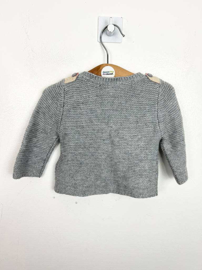 1m Burberry Grey Garter Knit Cardigan - Sweet Pea Preloved Clothes