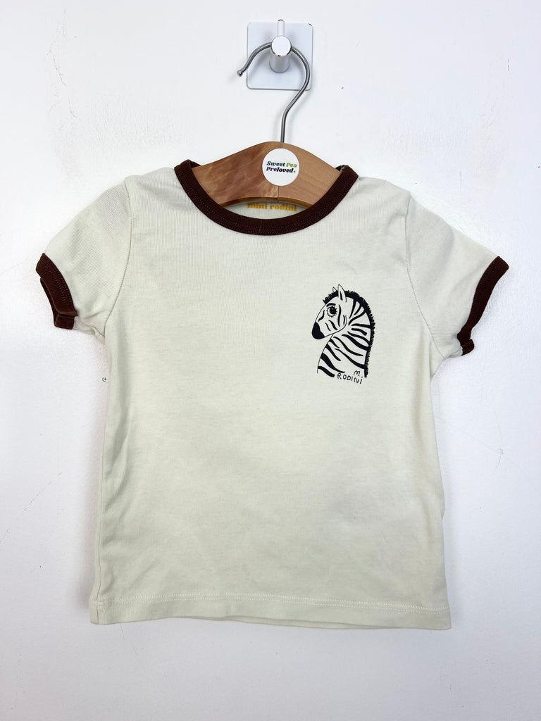 9-12m Mini Rodini Zebra t-shirt - Sweet Pea Preloved Clothes