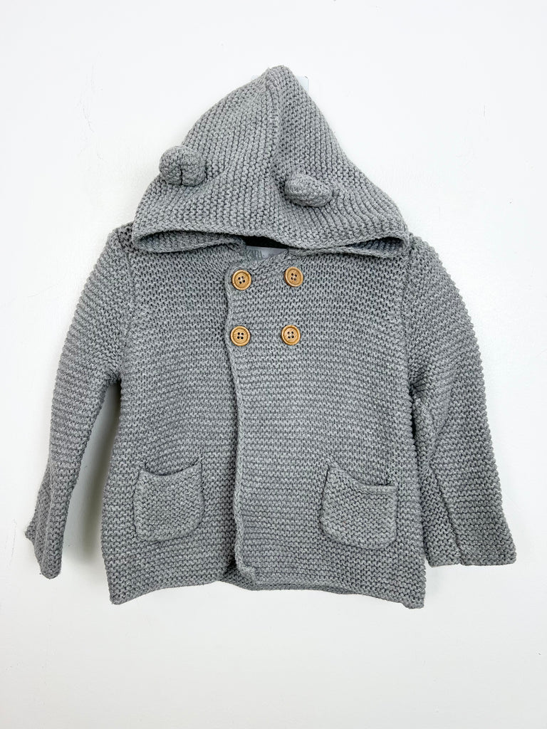 6-9m Zara Grey Hooded Cardigan - Sweet Pea Preloved Clothes