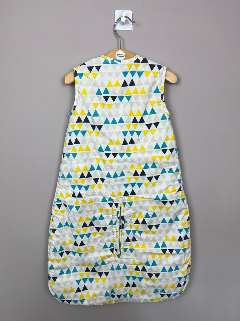 0-6m Grobag teal/yellow triangle print sleeping bag 2.5 tog - Sweet Pea Preloved Clothes