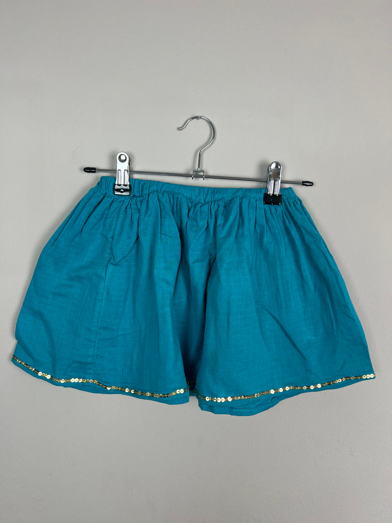 3-4y Monsoon Teal sequin trim skirt - Sweet Pea Preloved Clothes