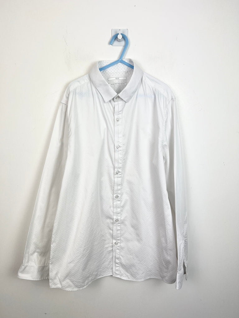 Second hand older kids Next Formal White Patterned Shirt - Sweet Pea Preloved Clothes