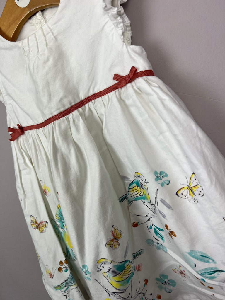 9-12m Autograph cream bird print party dress - Sweet Pea Preloved Clothes