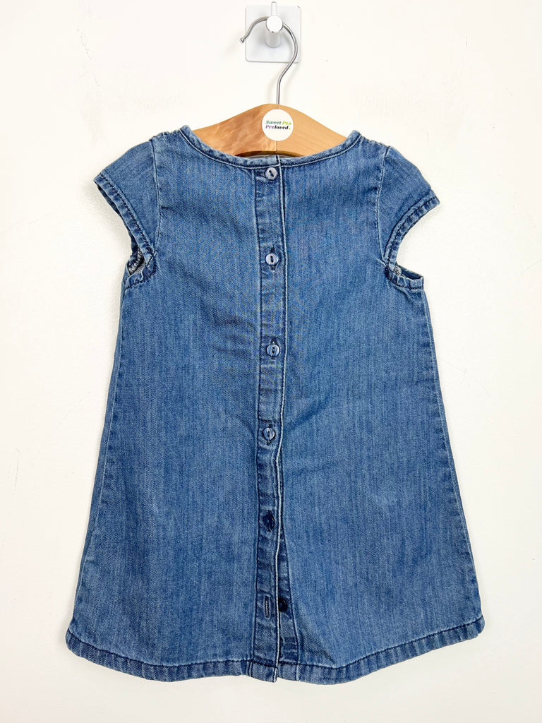 9-12m Next simple button down back denim dress - Sweet Pea Preloved Clothes