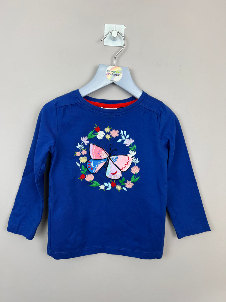 3y Hanna Andersson blue long sleeve butterfly t-shirt - Sweet Pea Preloved Clothes