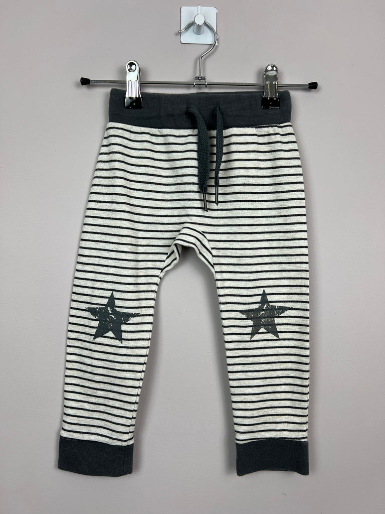 2y Molo striped jersey joggers with star knee patches - Sweet Pea Preloved Clothes