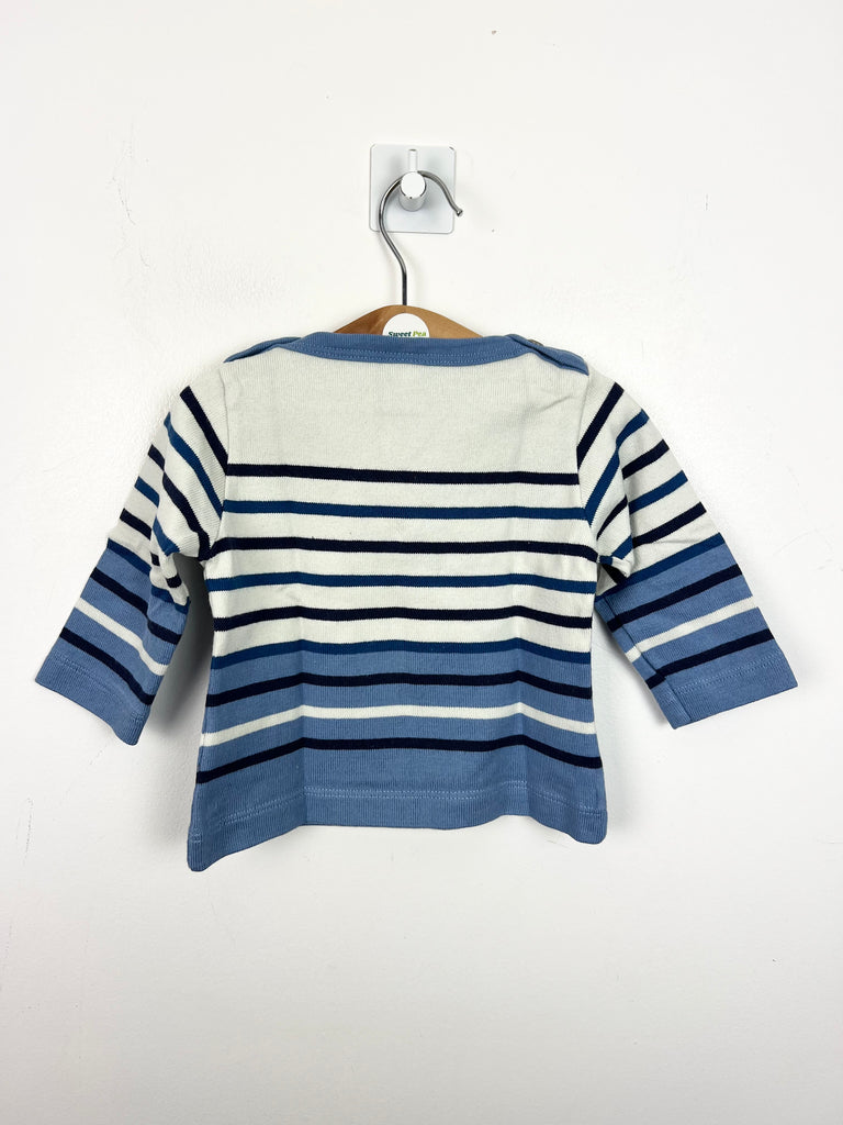 6m Petit Bateau blue stripe thick jersey Breton Top - Sweet Pea Preloved Clothes