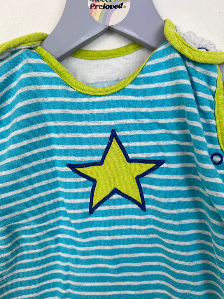 Pre loved baby Grobag turquoise lime star sleeping bag 1.5 tog - Sweet Pea Preloved Clothes