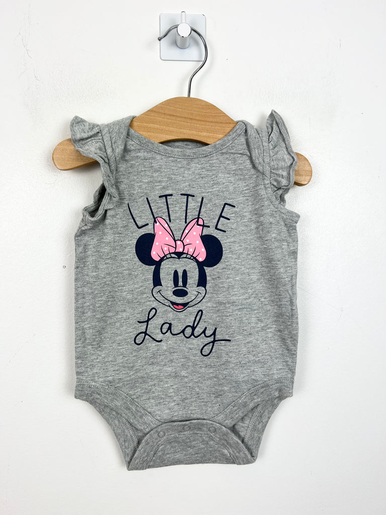 0-3m GAP Minnie Mouse grey bodysuit - Sweet Pea Preloved Clothes