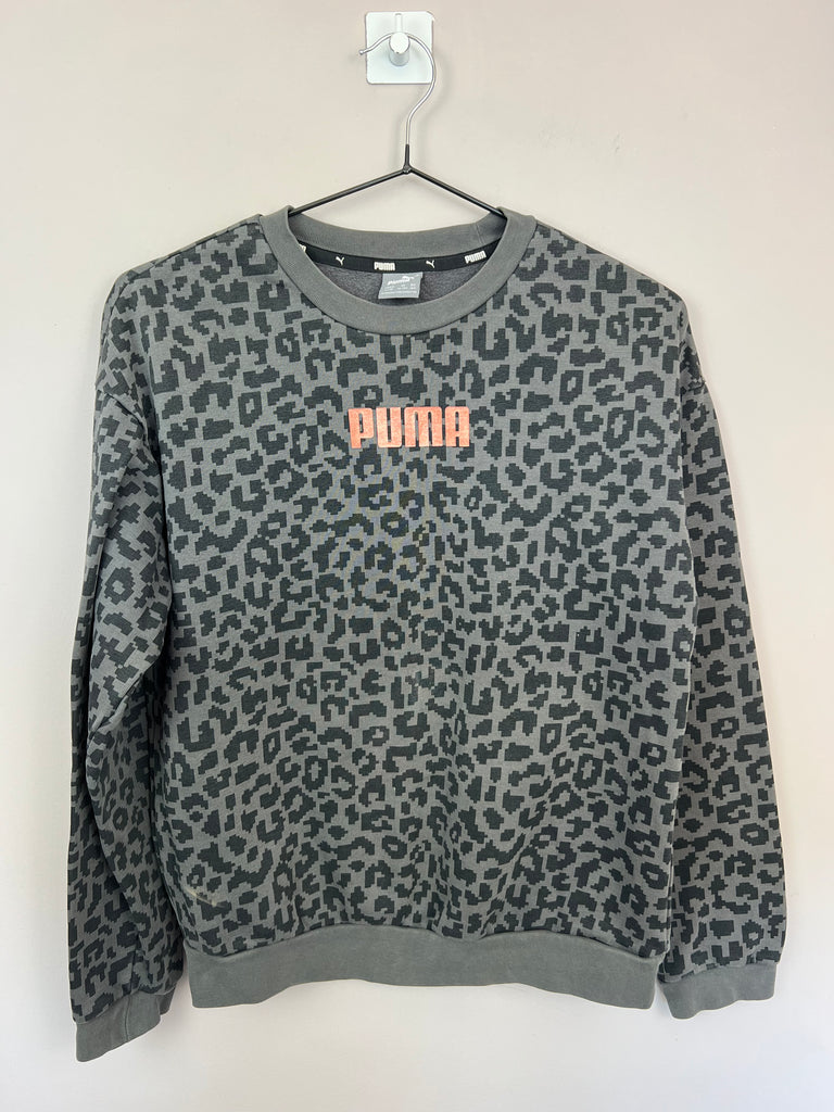 Second hand Older Kids Puma Leopard logo sweatshirt - Sweet Pea Preloved Clothes