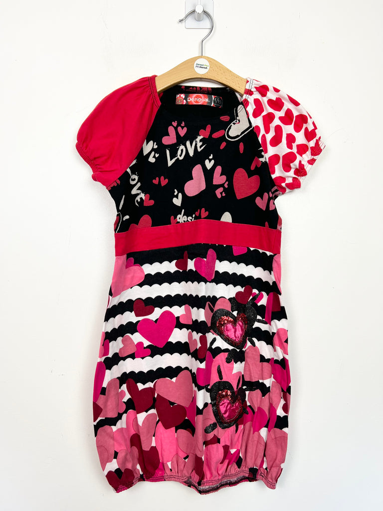 Second Hand Desigual love hearts jersey dress - Sweet Pea Preloved Clothes