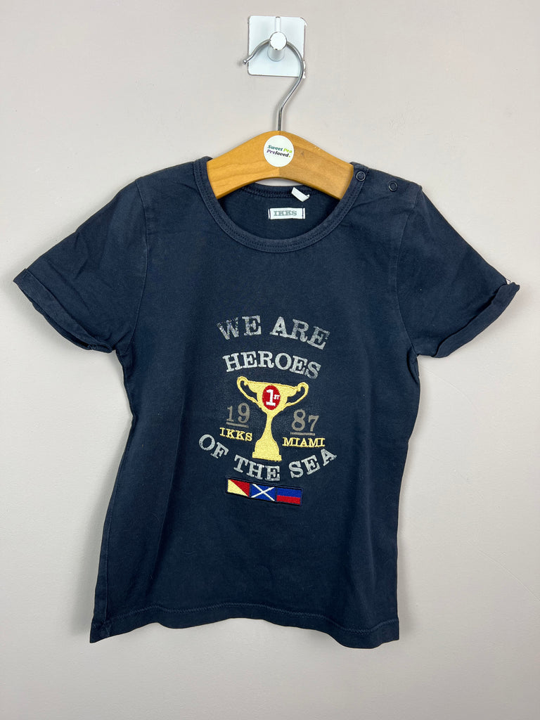2y IKKS navy hero t-shirt - Sweet Pea Preloved Clothes
