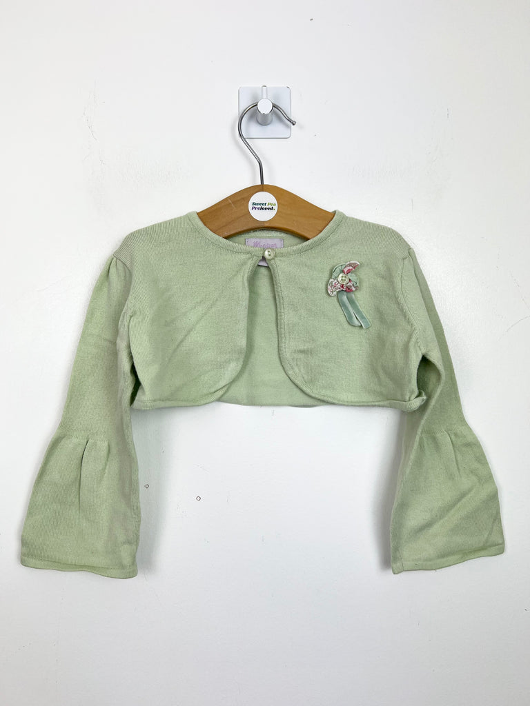 12-18m Monsoon sage green bell cuff cardigan - Sweet Pea Preloved Clothes