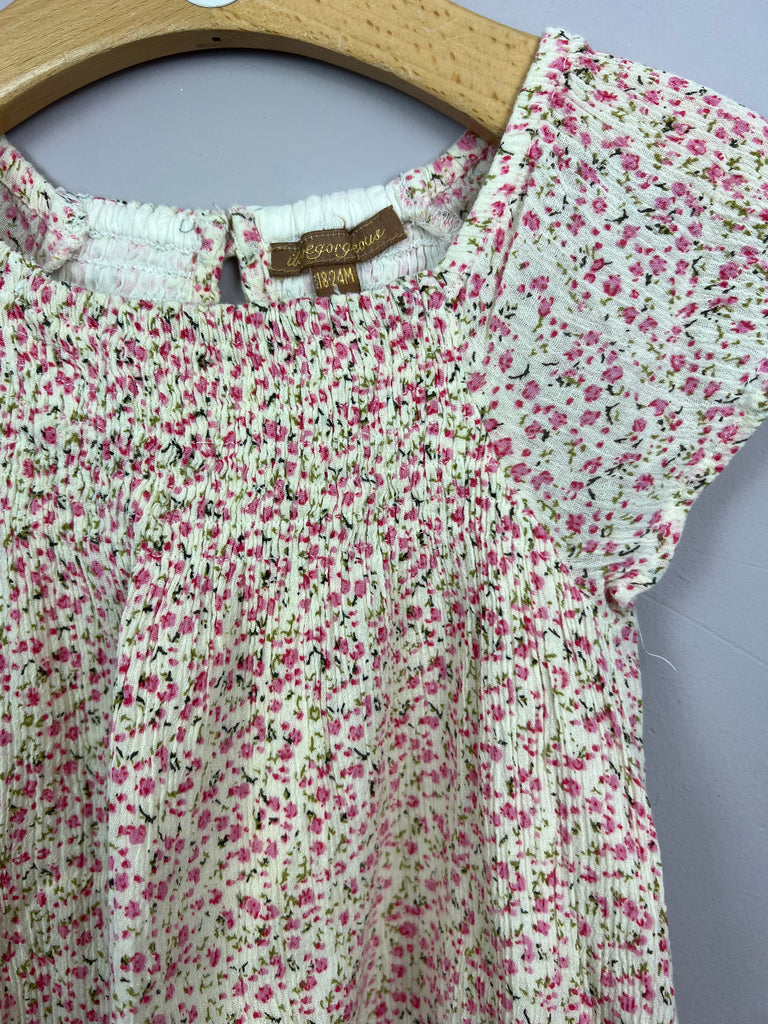 18-24m I Love Gorgeous tiny rose crinkle dress - Sweet Pea Preloved Clothes