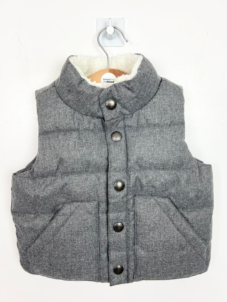 Second hand Baby Gap grey sherpa lined Gilet