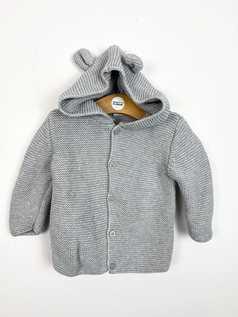 6-9m Next grey hooded cardigan - Sweet Pea Preloved Clothes