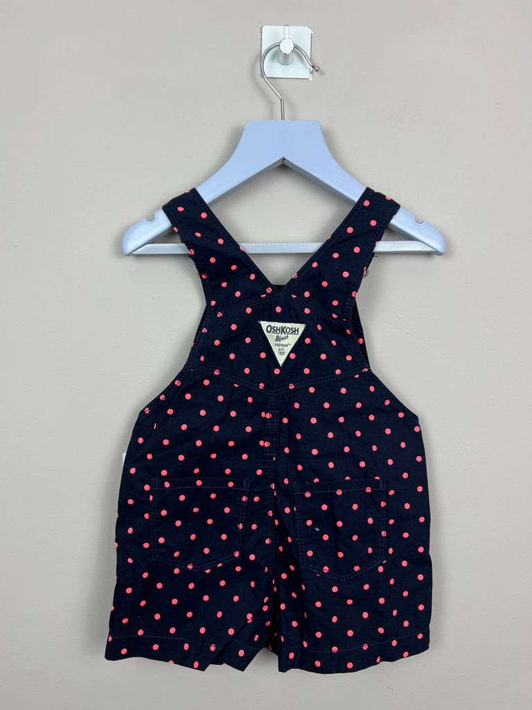 24m Oshkosh navy cotton spotty dungarees BNWT - Sweet Pea Preloved Clothes