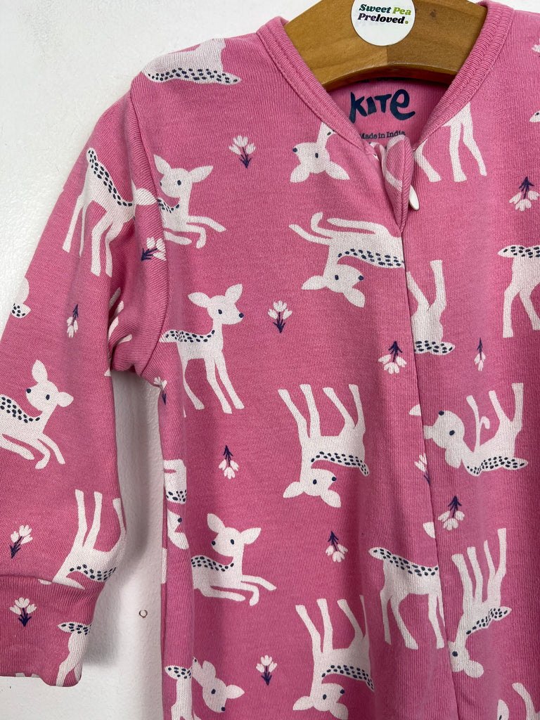 0-3m Kite deer zip up sleepsuit - Sweet Pea Preloved Clothes