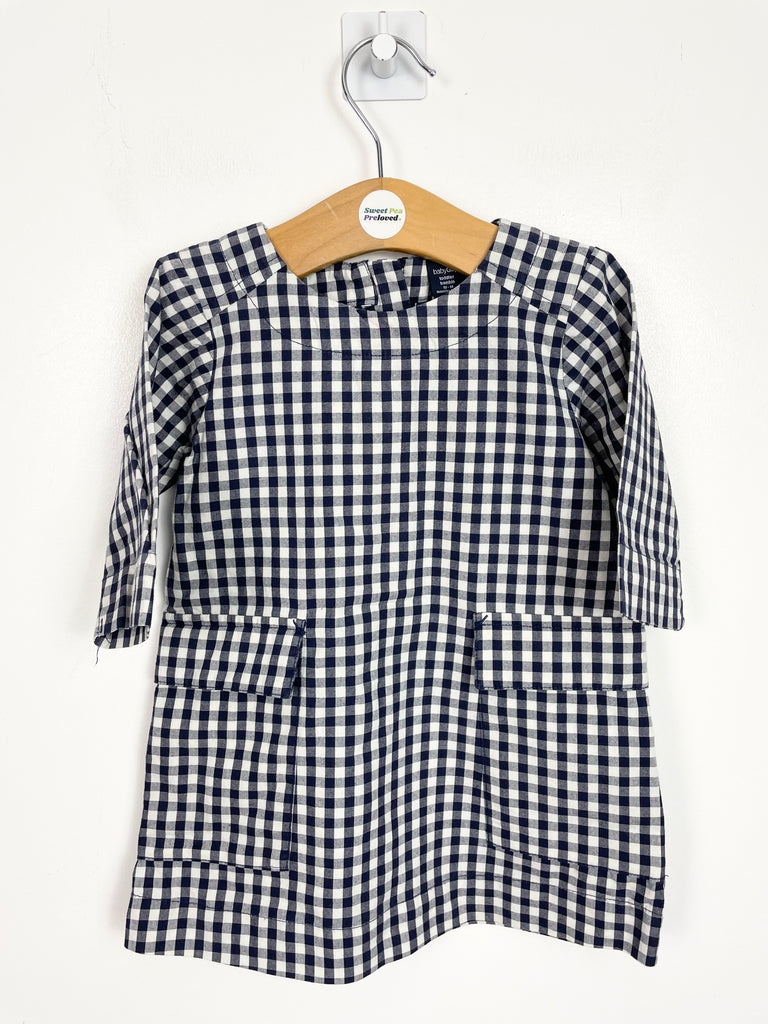 12-18m Gap navy check shift dress with pockets - Sweet Pea Preloved Clothes