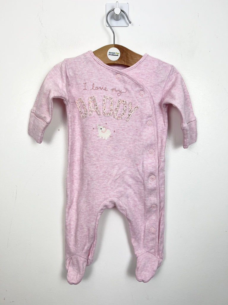 1m Next I Love My Daddy Pink Sleepsuit - Sweet Pea Preloved Clothes