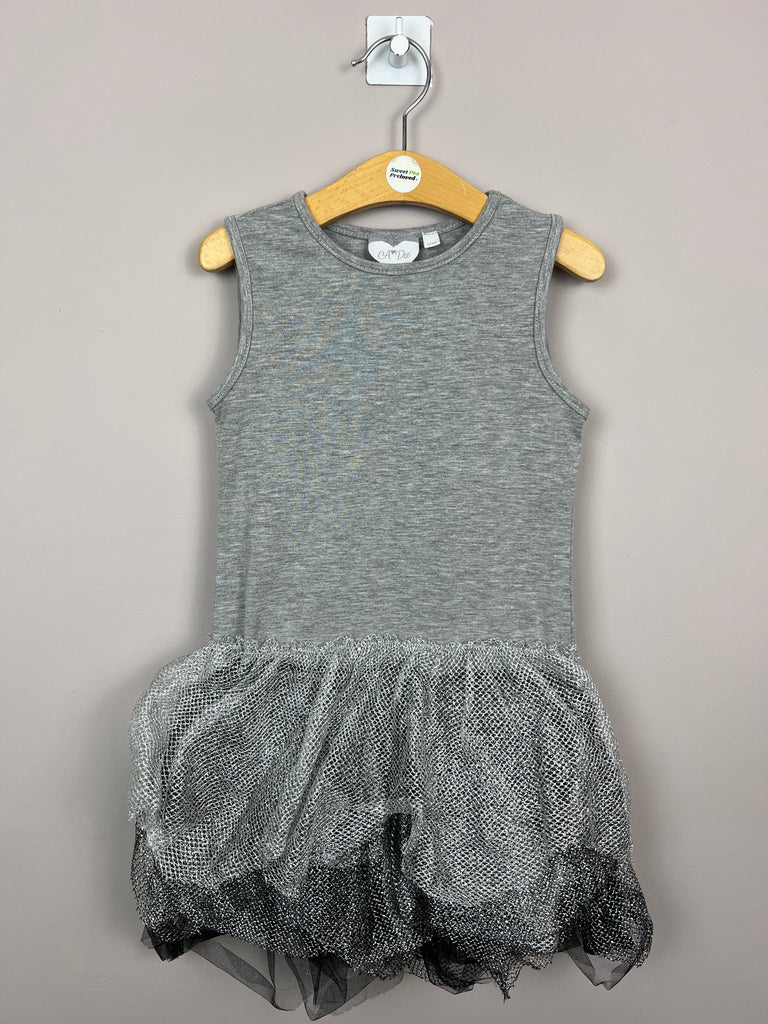 5y A Dee grey sparkle tutu jersey dress -New - Sweet Pea Preloved Clothes