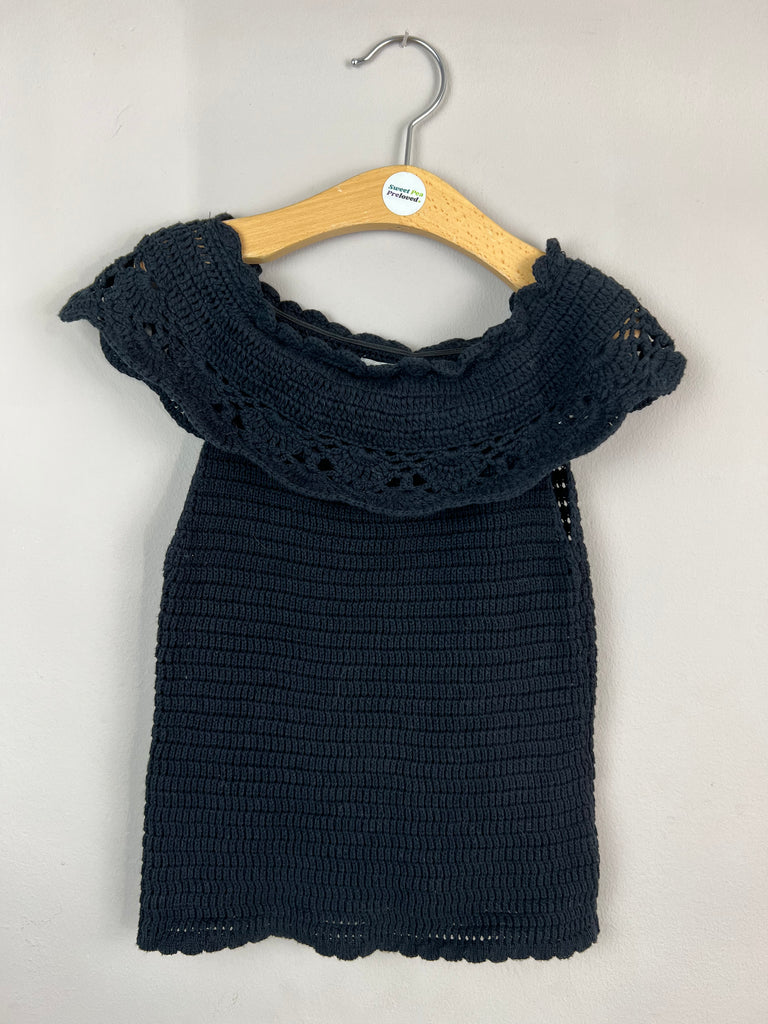 9-10y River Island black crochet top - Sweet Pea Preloved Clothes
