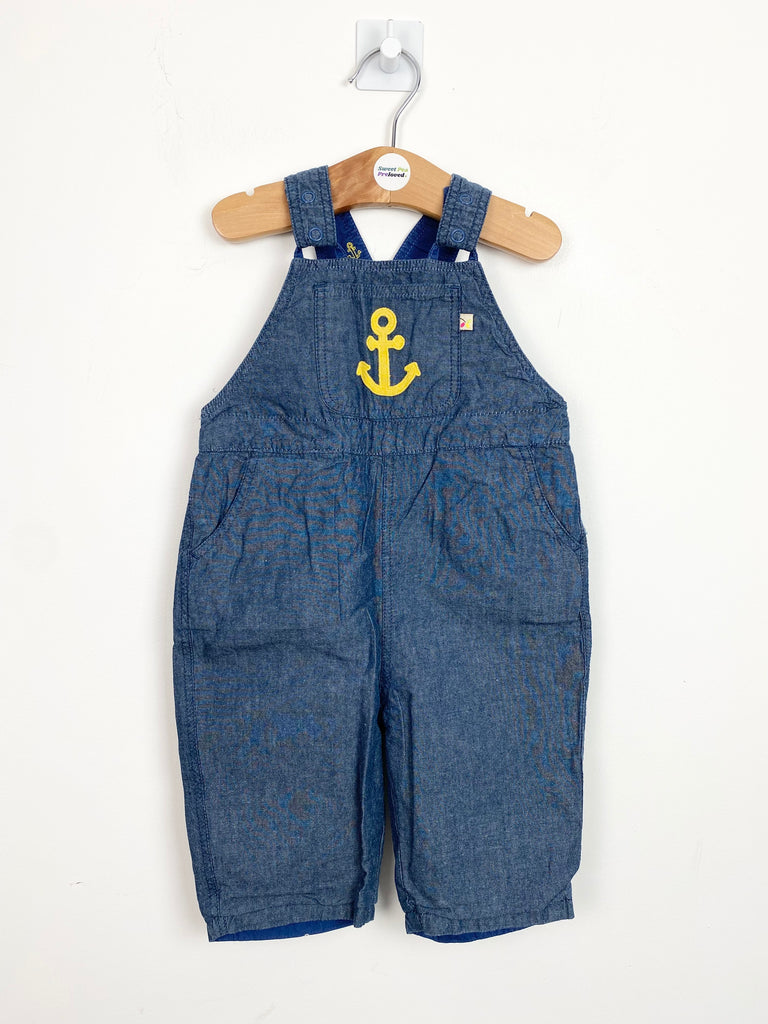Second Hand Baby Frugi reversible anchor dungarees - Sweet Pea Preloved Clothes